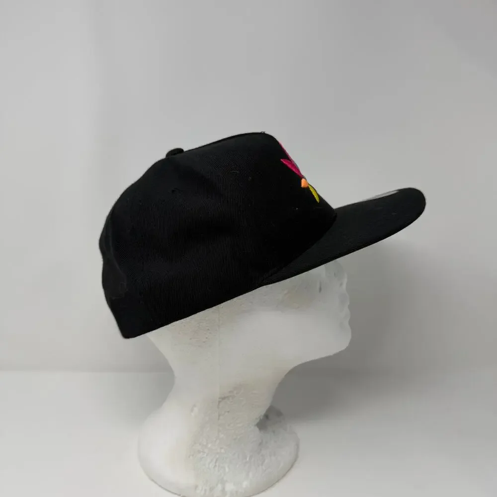 Yupoong Rainbow Leaf Snapback Hat Black Adjustable